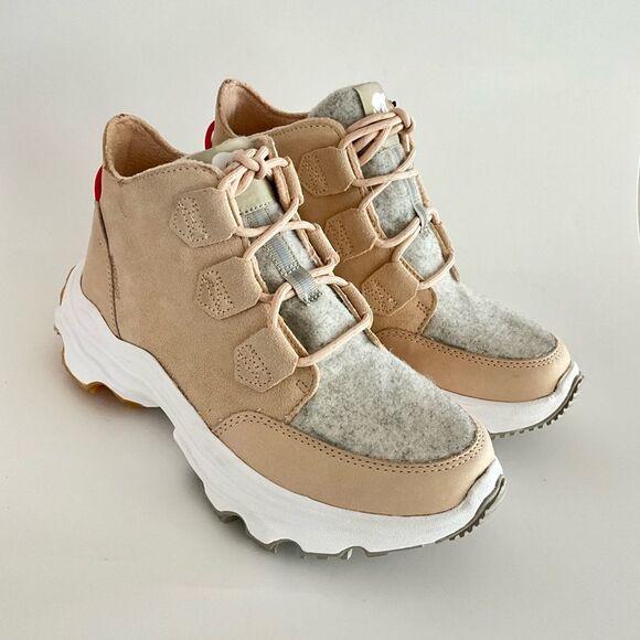 New Sorel Waterproof Caribou Kinetic Breakthru Sneaker Boots Tan Gray 8.5 - Picture 12 of 13